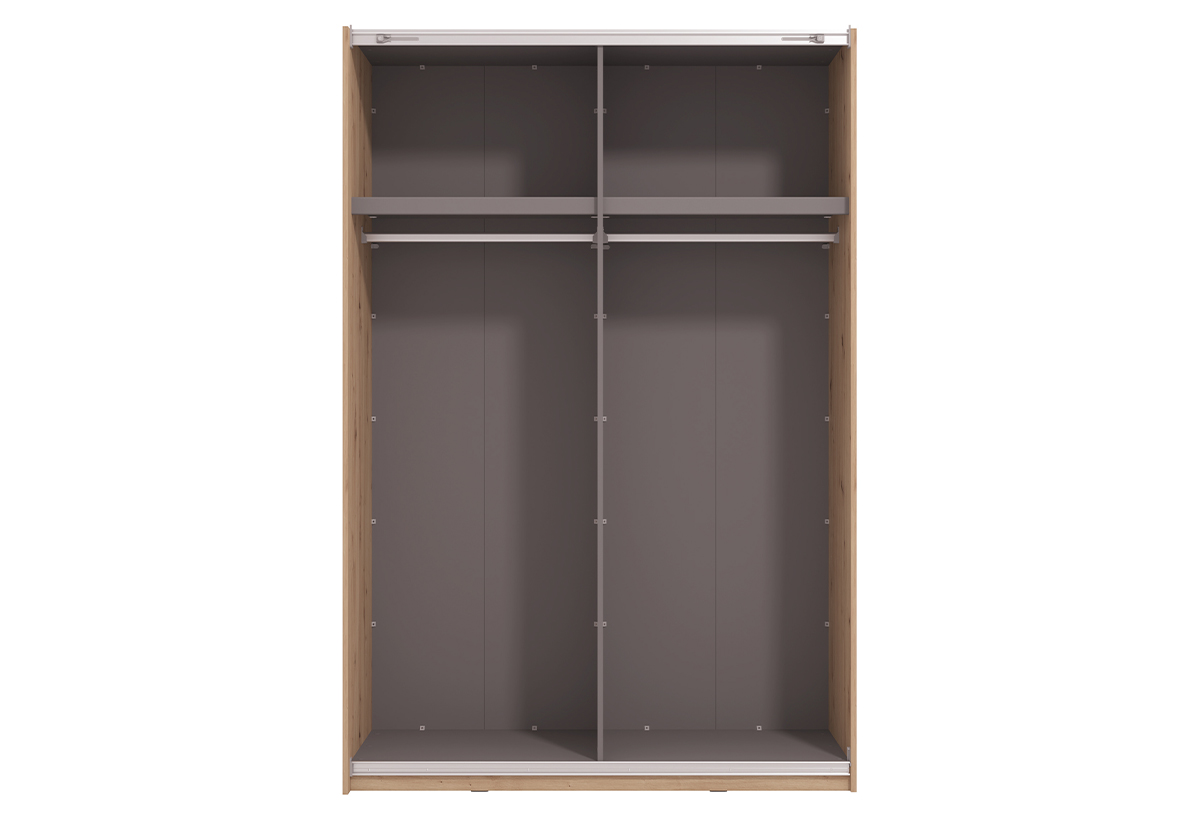 Απεικονίζεται η ντουλάπα ανοιχτή.